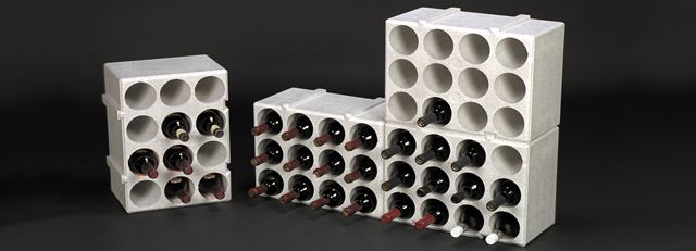 Flaschenregal für 12 Flaschen aus Styropor